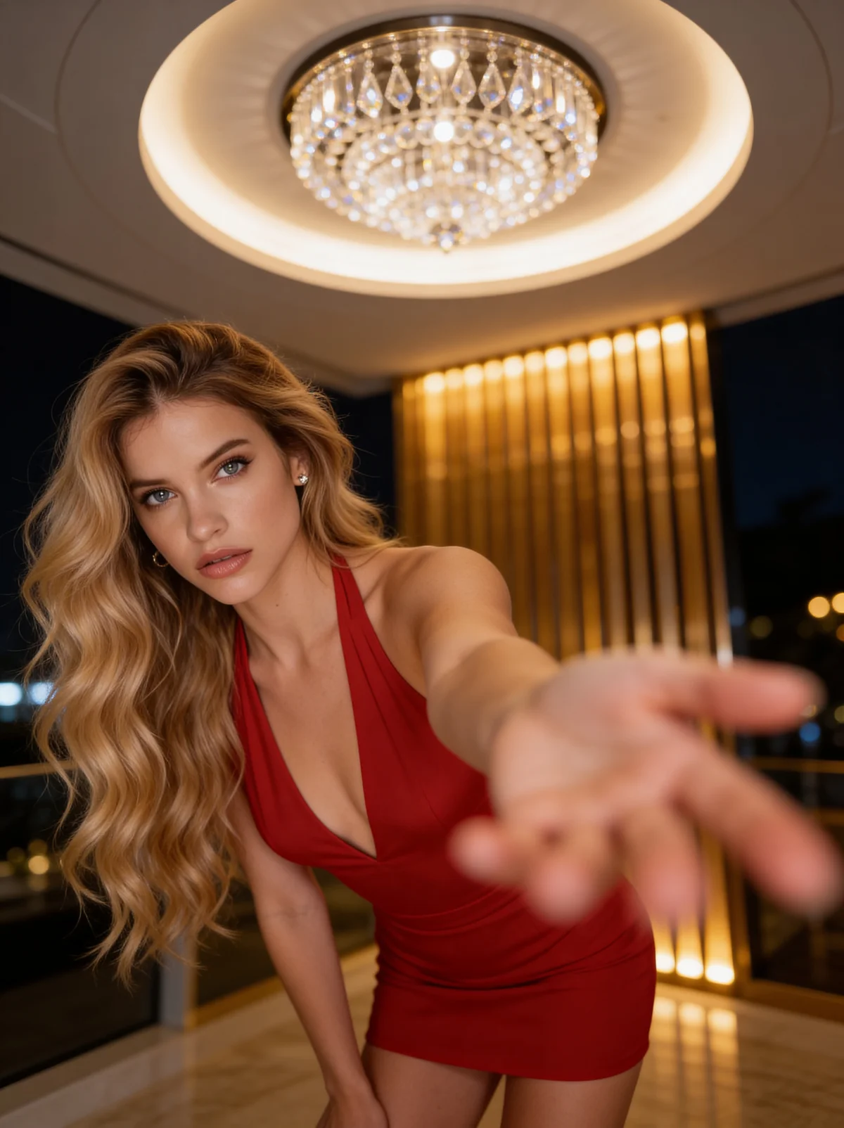 Luxury Interior - Red Dress Portrait