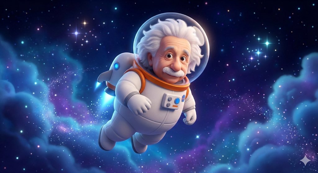 Cute Astronaut Floating in Nebula