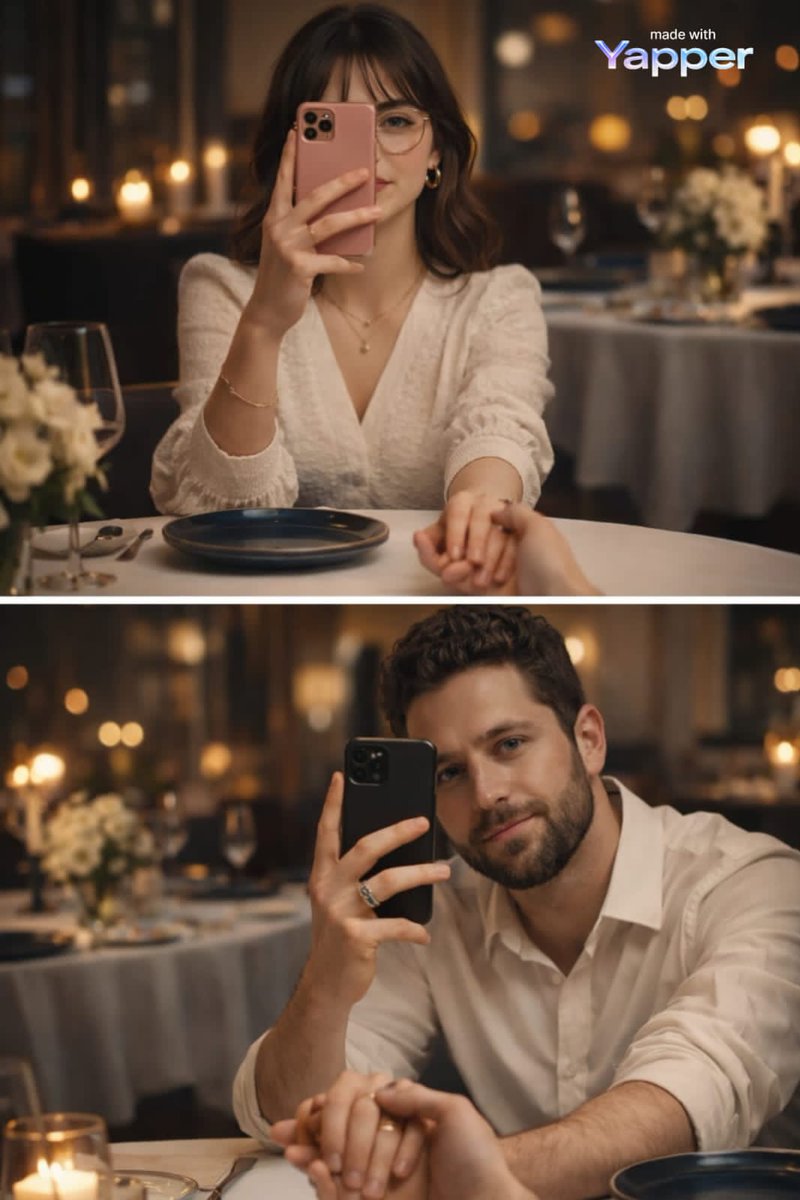 Split Screen Romantic Dinner Date