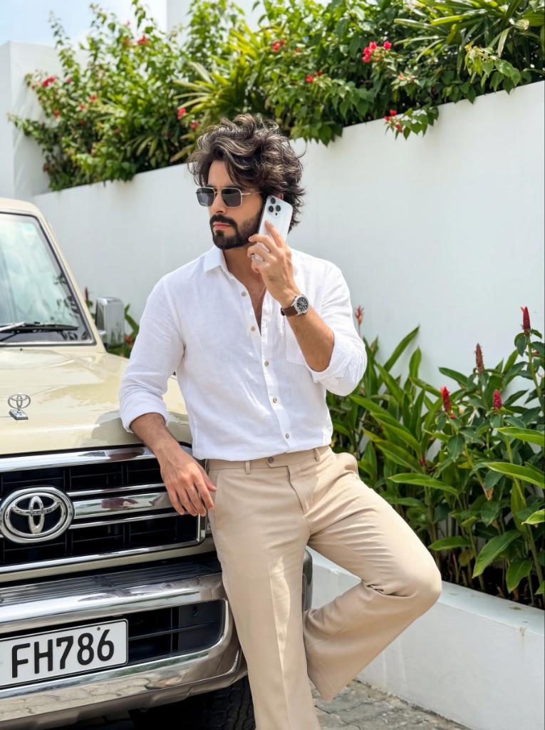 Stylish Boy Leaning Land Cruiser