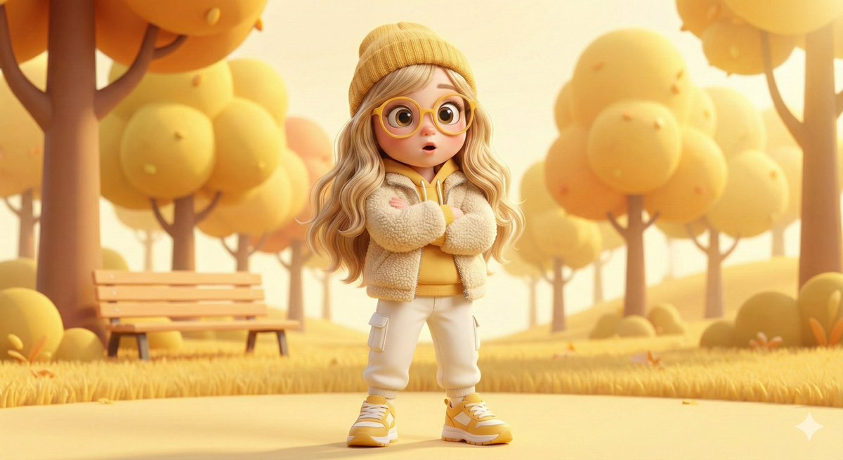 Energetic Blonde Girl 3D Character