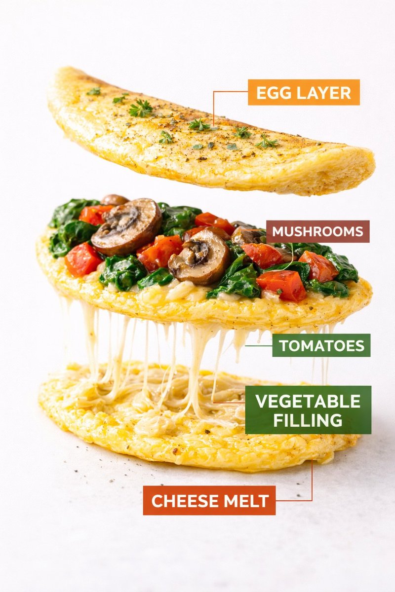 Fluffy Omelette Exploded Infographic