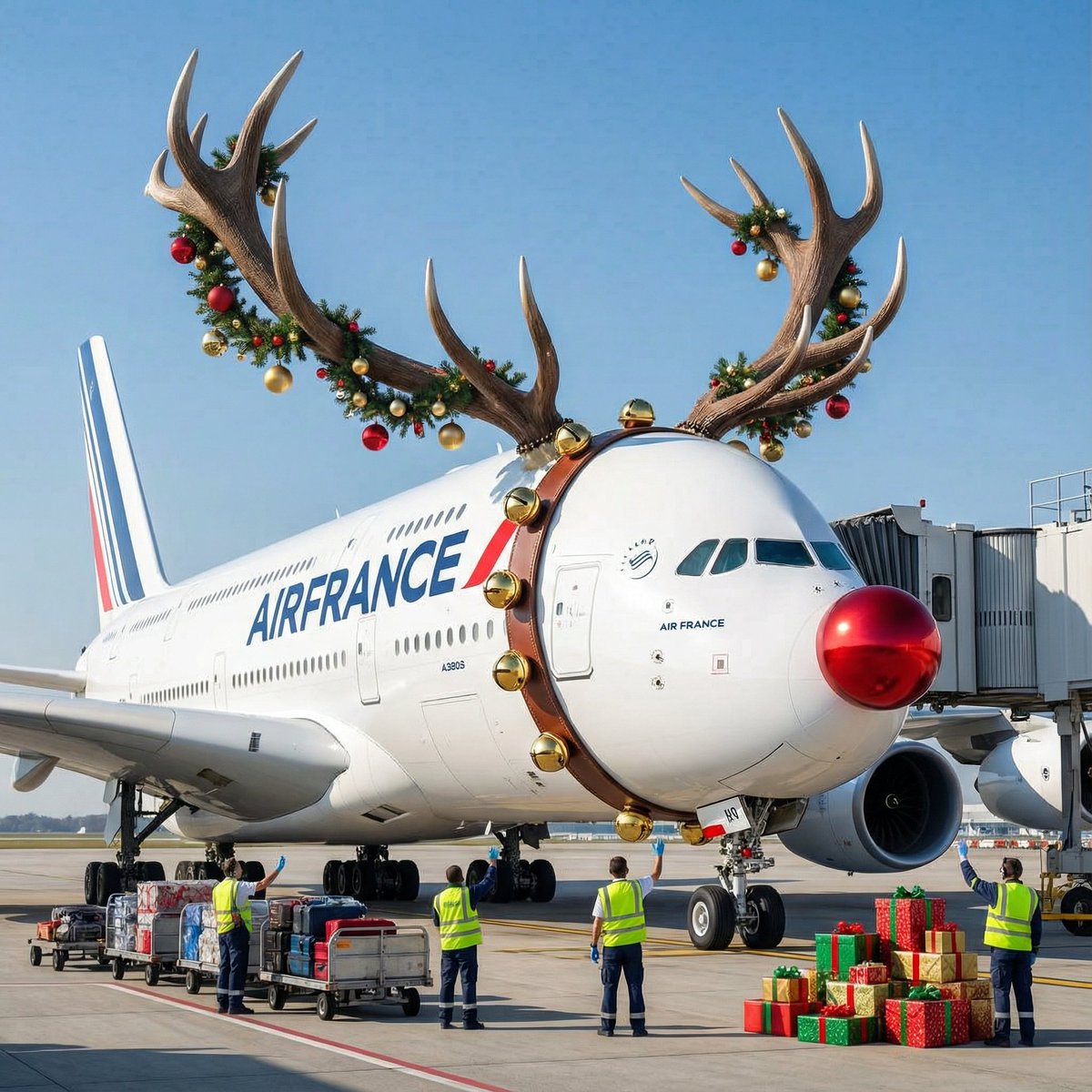 Air France A380 Cyberpunk Paris Night