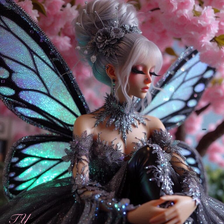 Bioluminescent Fairy by Cherry Blossom Tree