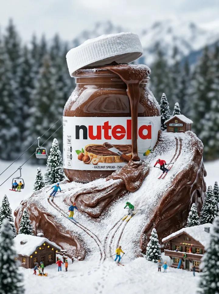 Nutella Winter Wonderland Macro Ski Slope