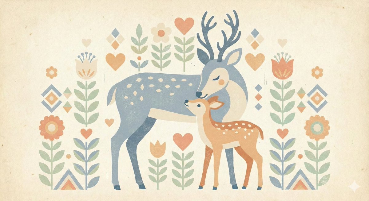 Scandinavian Folk Art Woodcut
