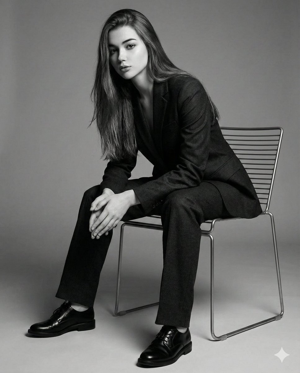 Cinematic Black and White Fashion Portrait
