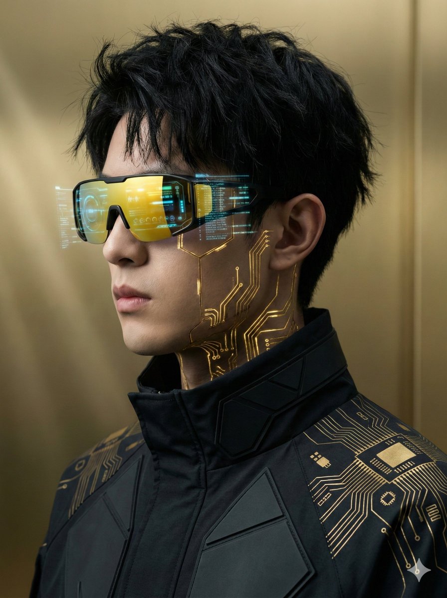Golden Cyberpunk Portrait