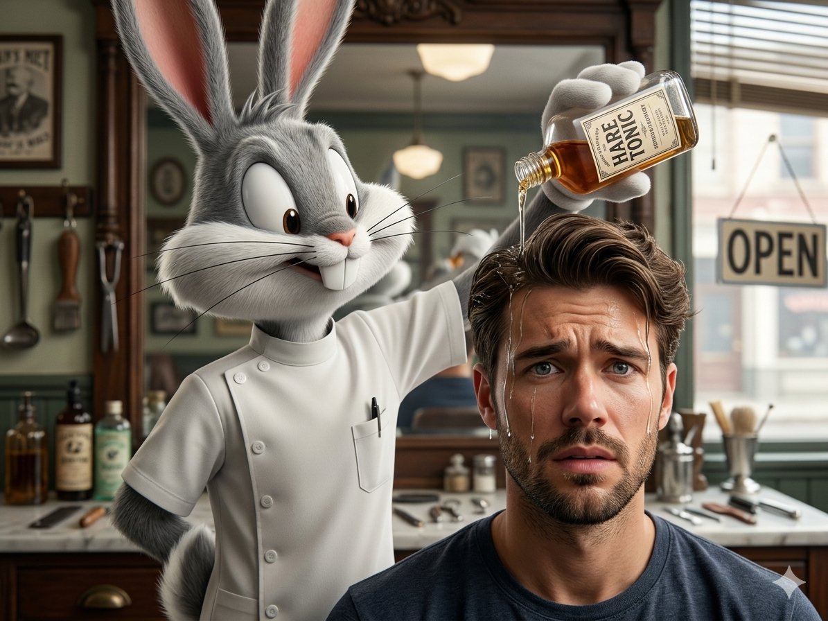 Bugs Bunny Vintage Barber Scene