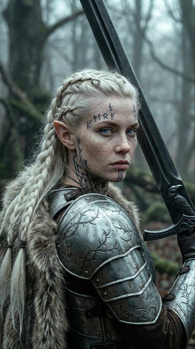Fierce Elven Warrior Princess Portrait