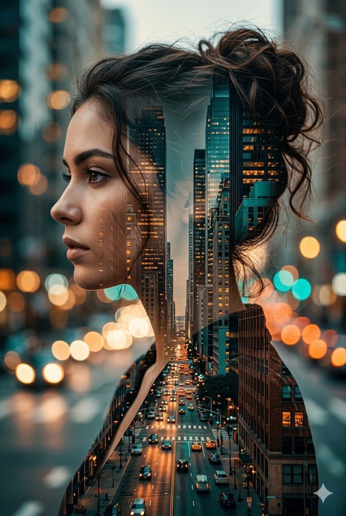 City Soul Double Exposure Portrait