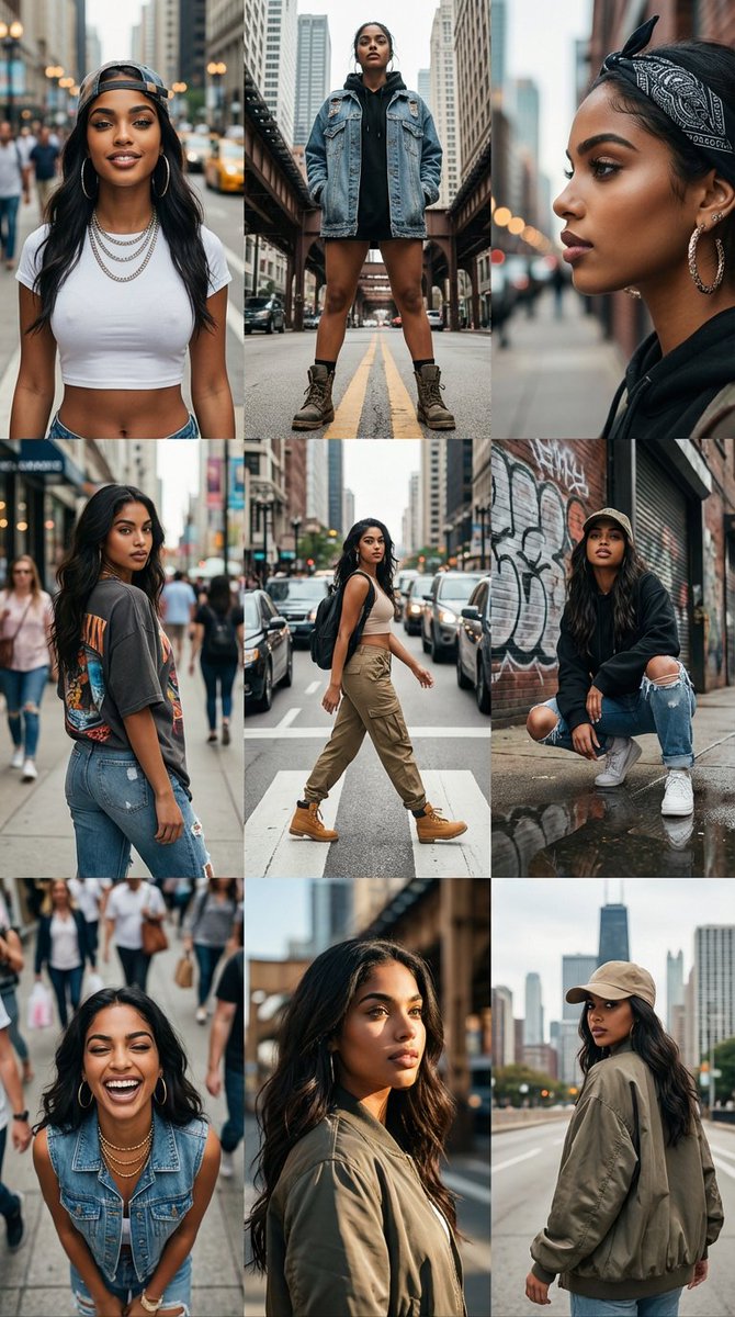 Chicago Street Cinematic Portrait Grid
