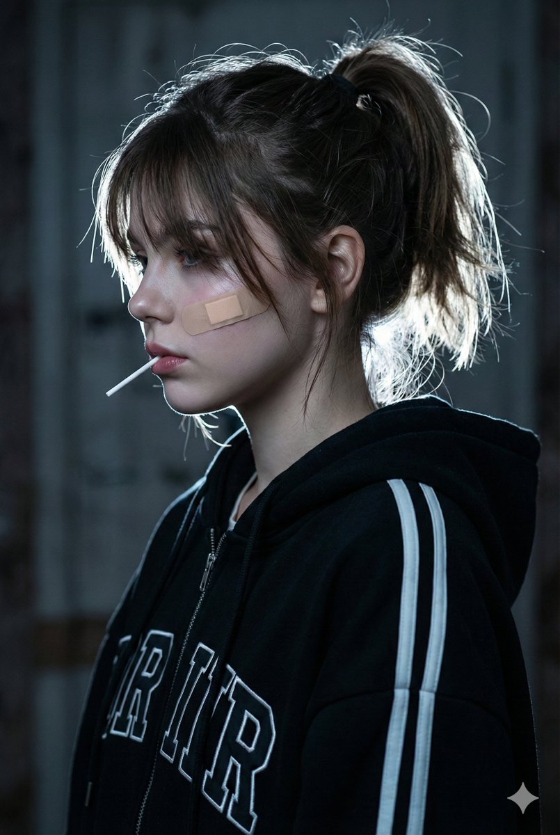 Rebellious Streetwear Cinematic Portrait