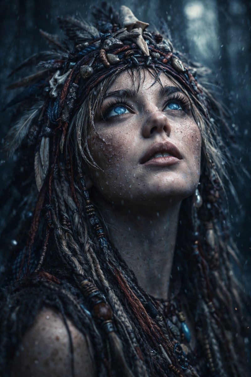 Fierce Tribal Warrior Cinematic Portrait