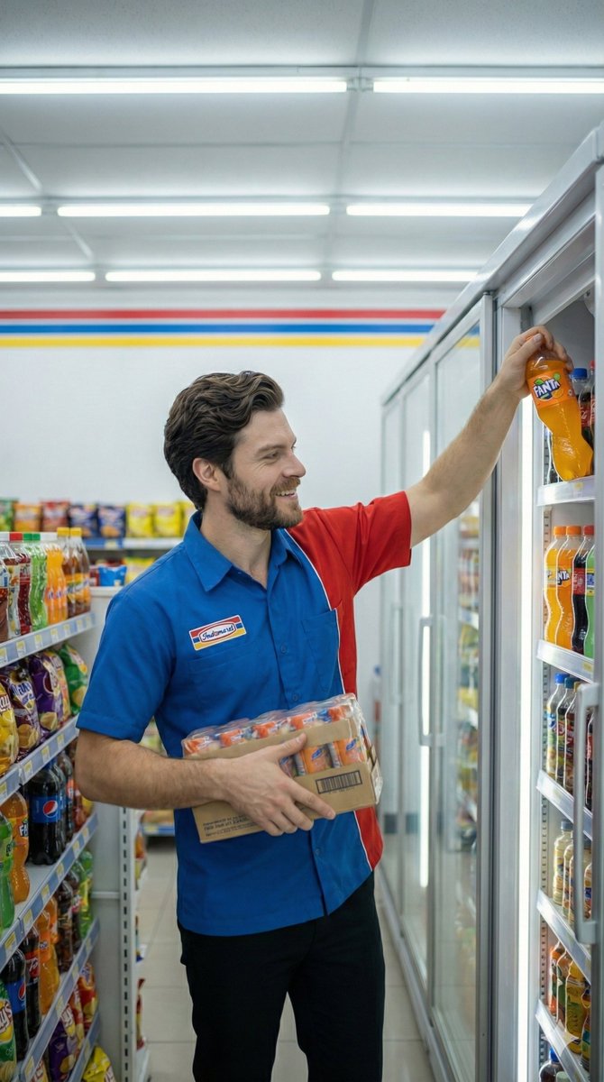 Friendly Convenience Store Clerk Portrait