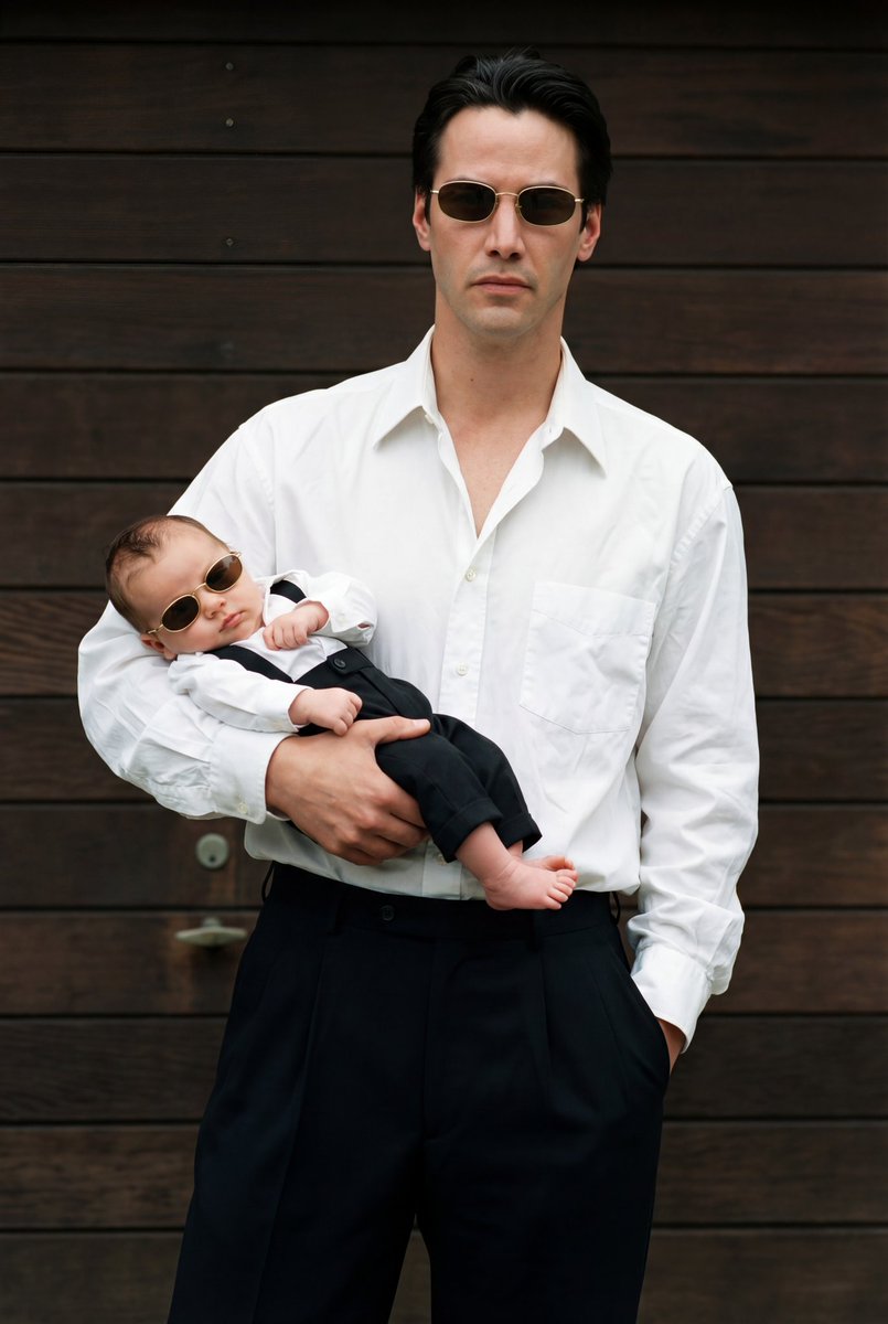 90s Old Money Father Baby Portrait