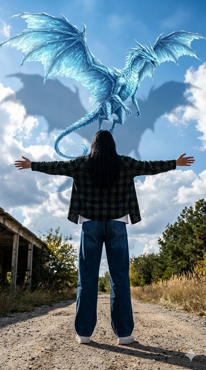 Icy Dragon Meets Tall Girl Fantasy