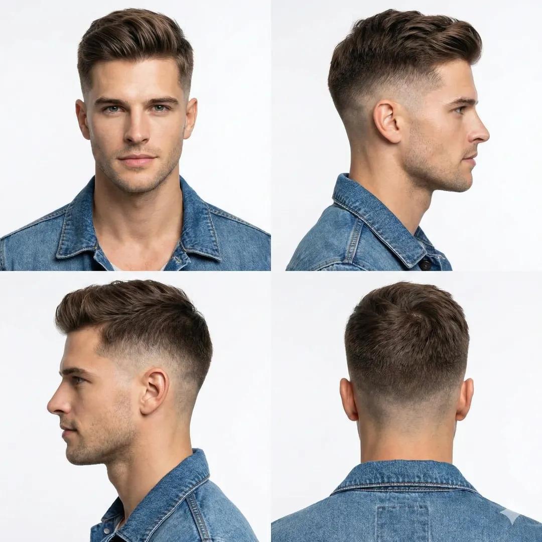 Modern Skin Fade Haircut Studio Portrait