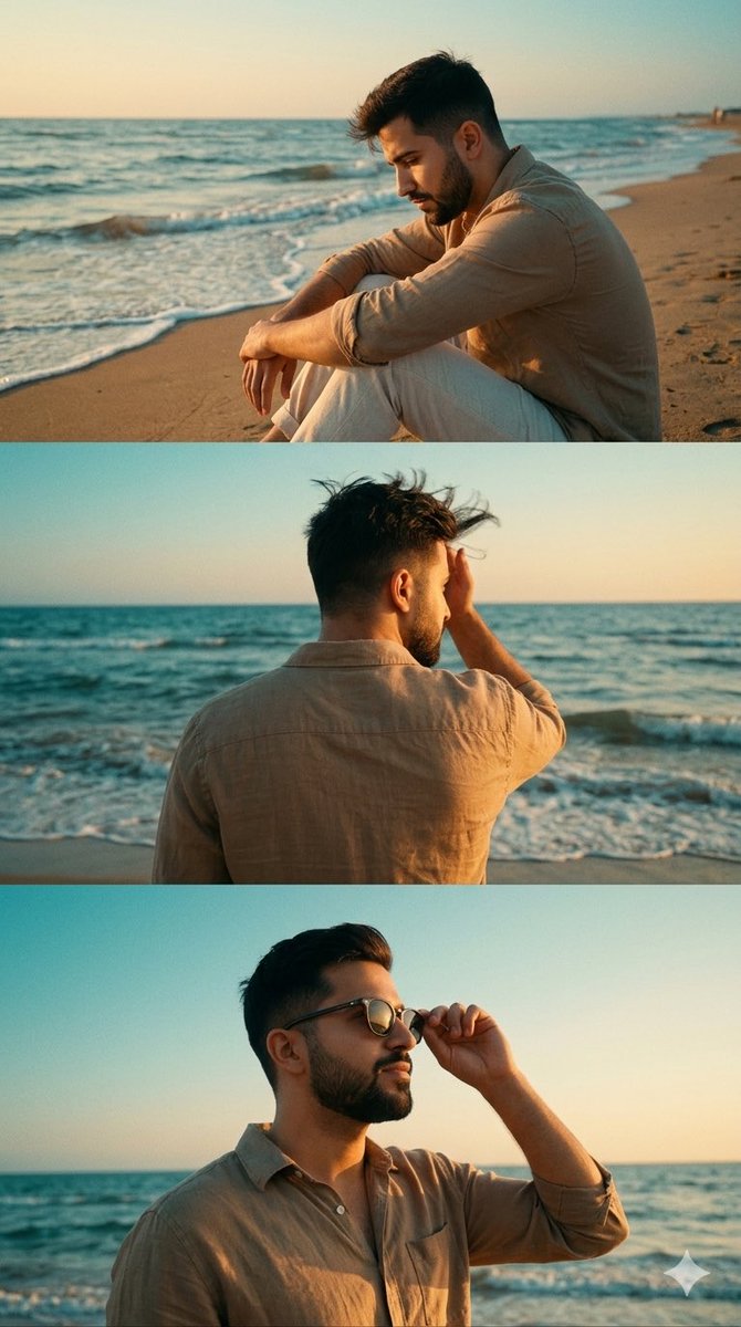 Cinematic Beach Portrait Collage