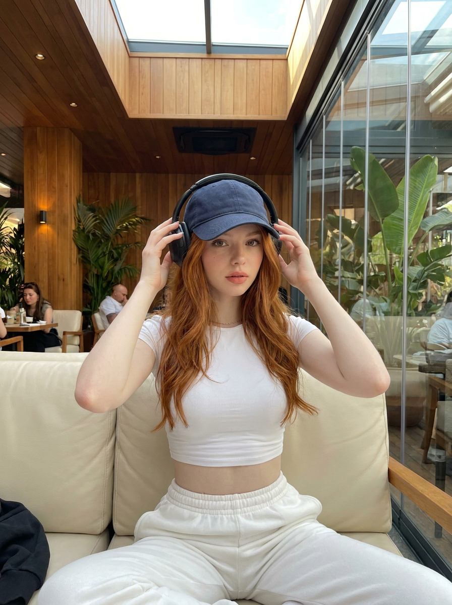 Cafe Headphone Portrait