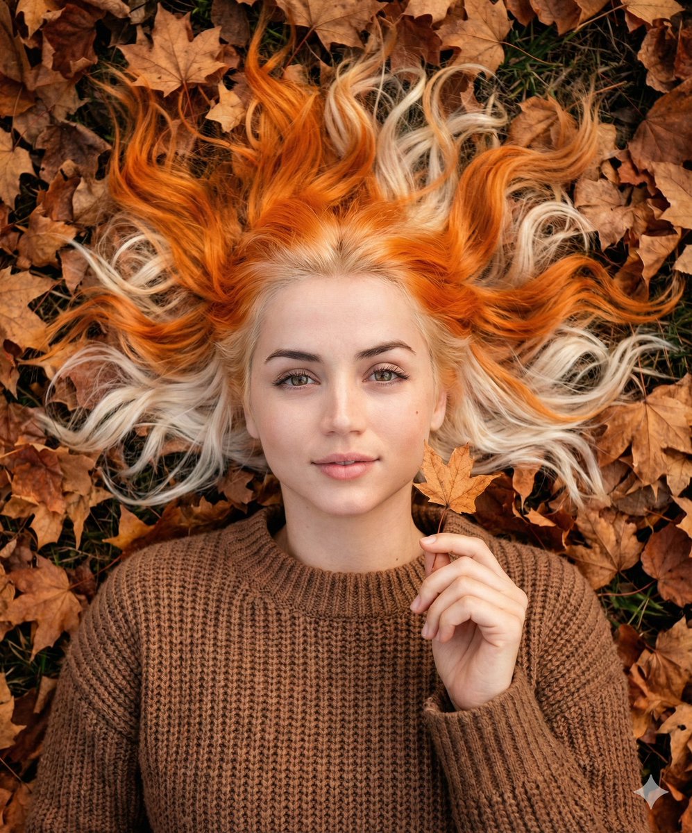 Dreamy Autumn Girl With Orange Hair