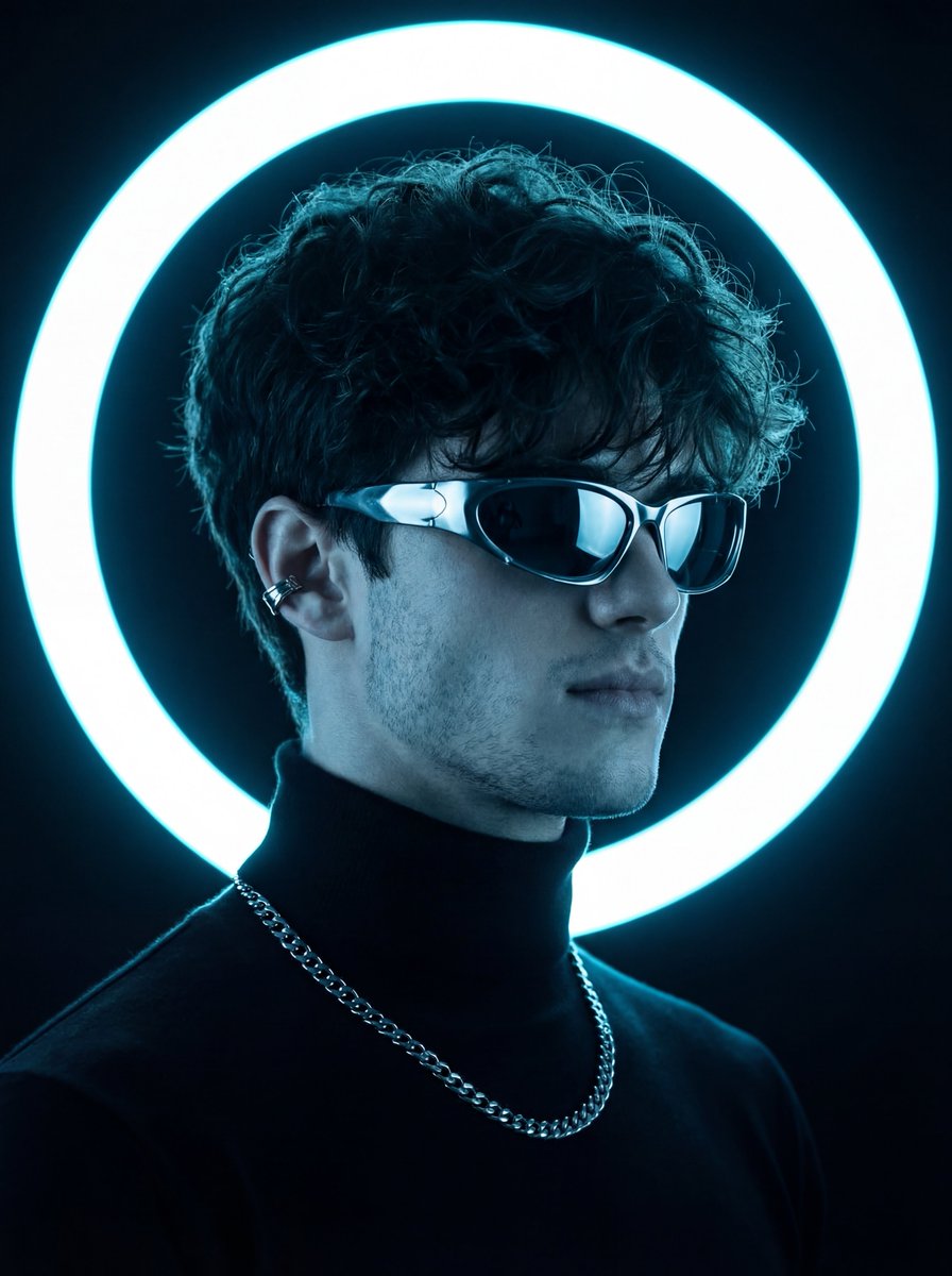 Neon Halo Futuristic Portrait