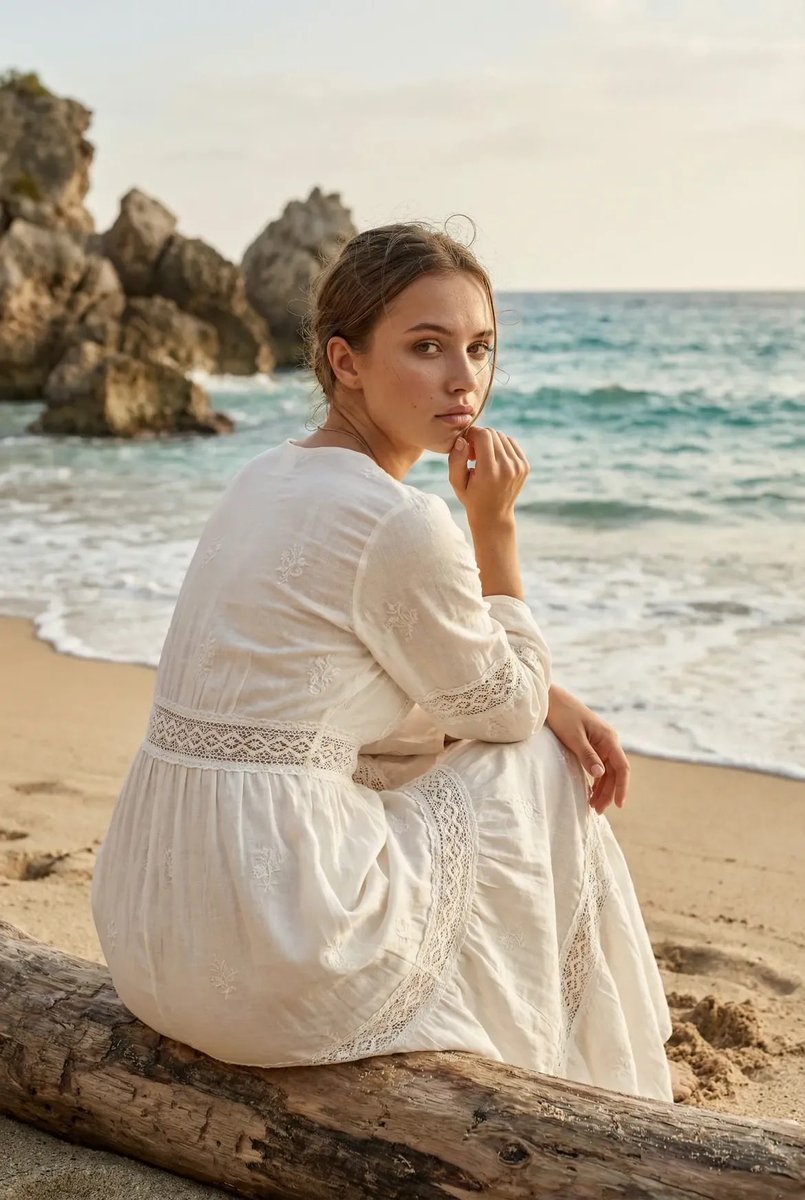 Golden Hour Beach Portrait Dream