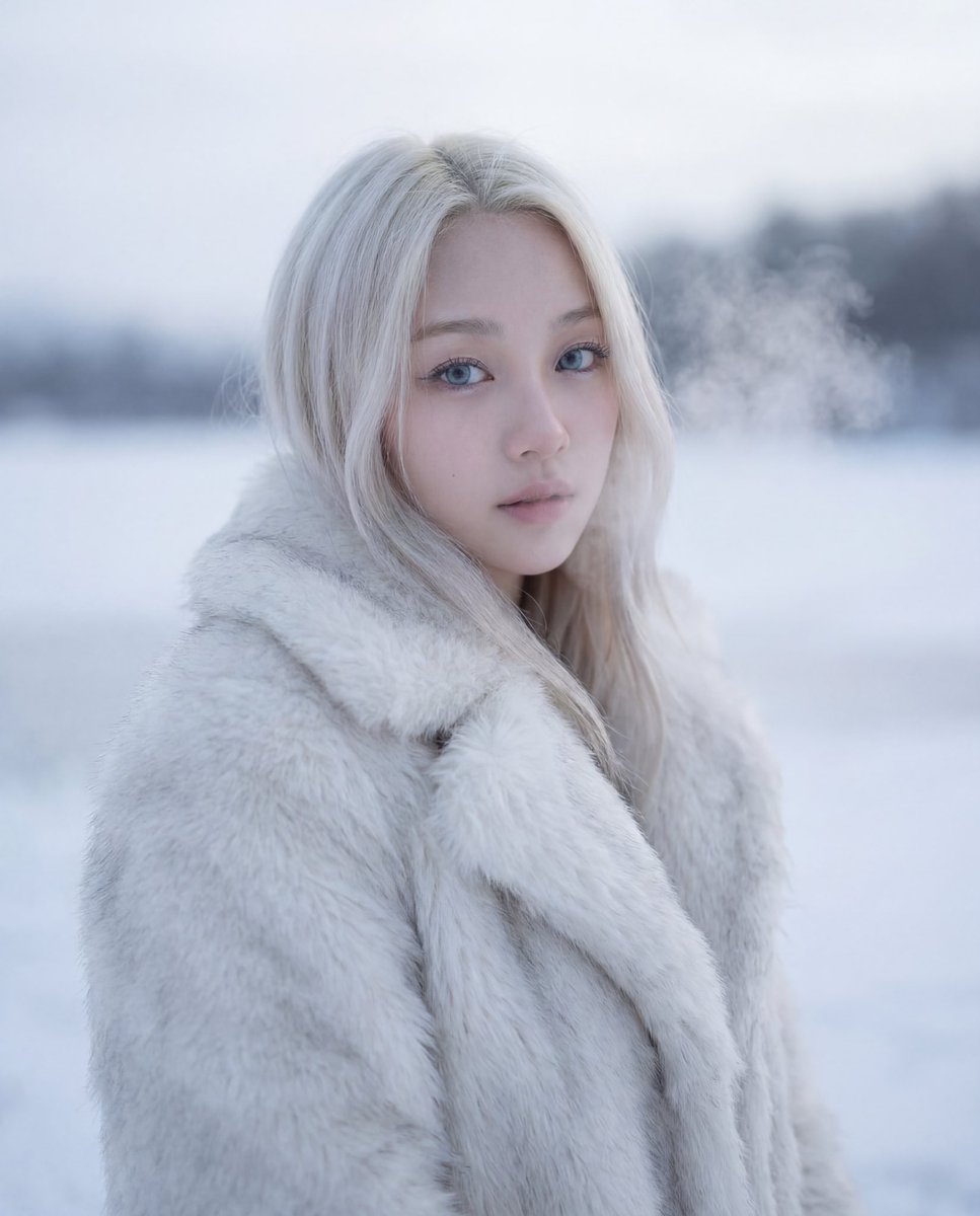 Ethereal Snowy Cinematic Portrait