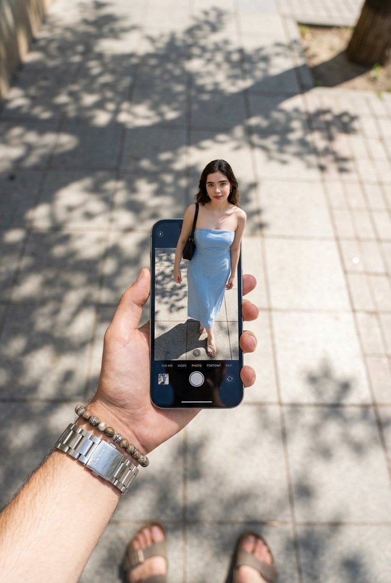 Miniature Girl Emerging From Phone Screen