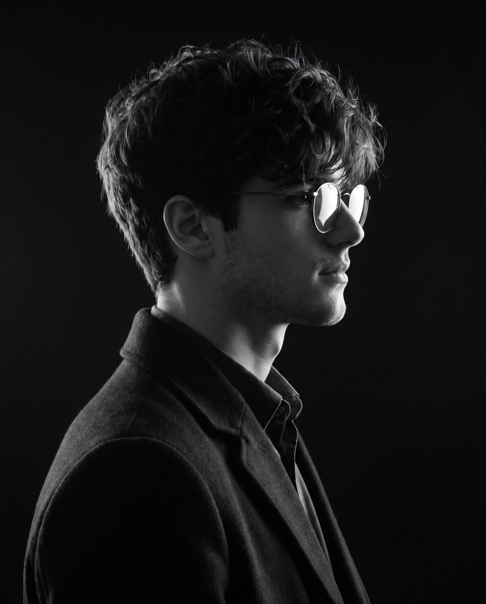 Elegant Side Profile in Shadow