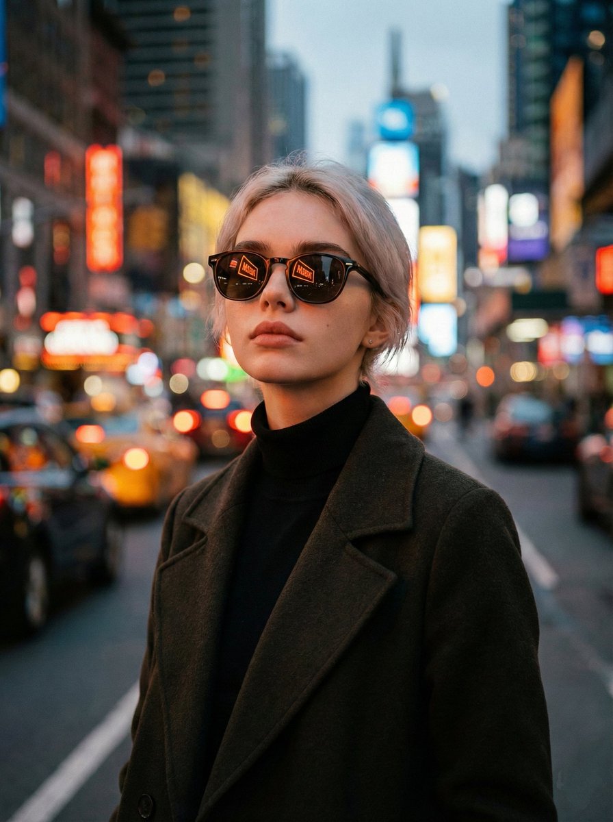 Neon Twilight City Portrait