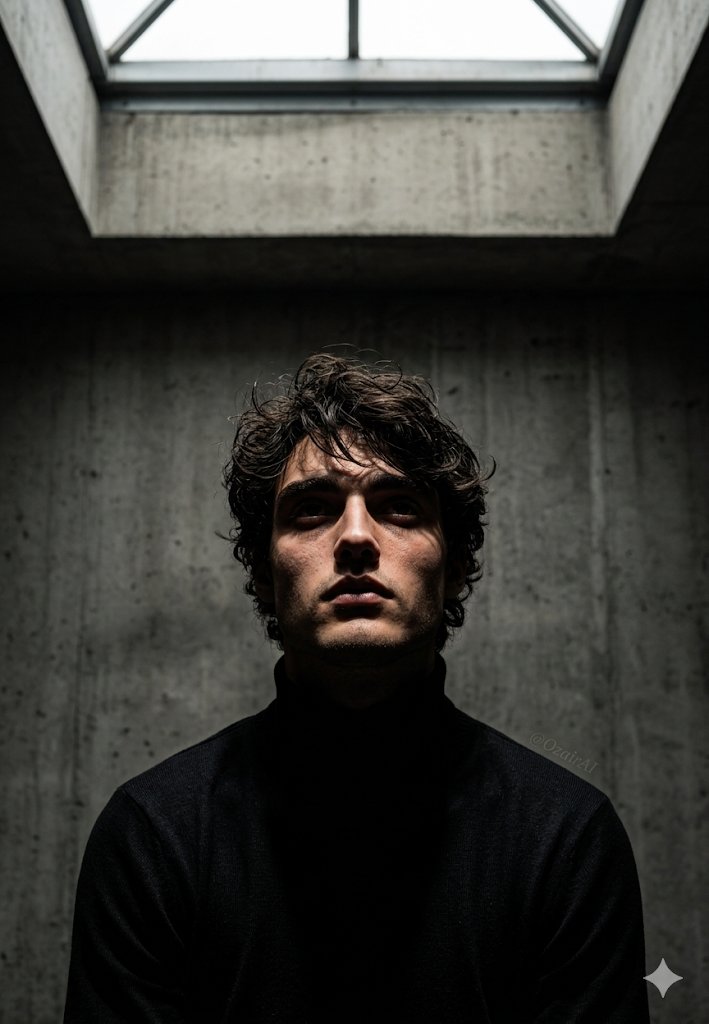 Harsh Top Light Portrait