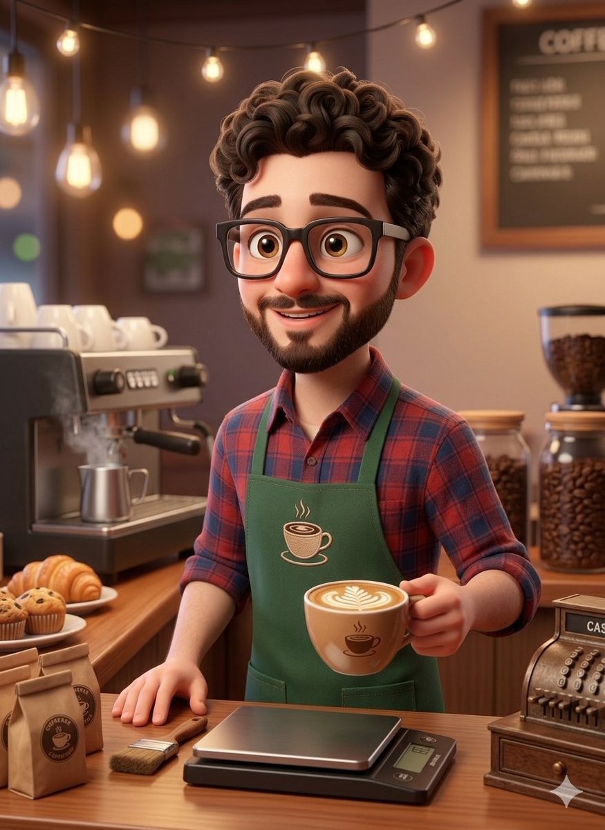 Cute 3D Barista Character