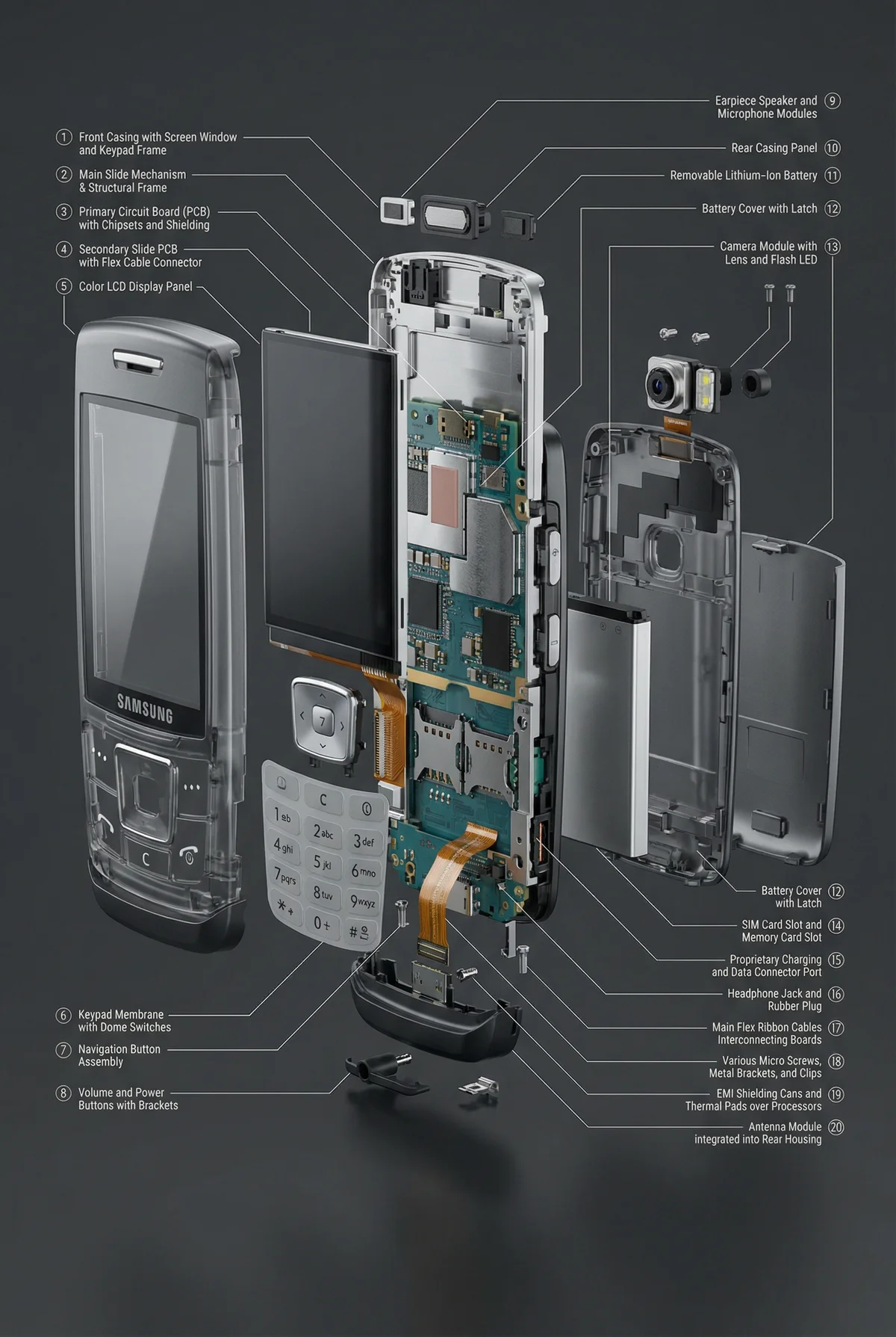 Samsung E250 - Exploded View