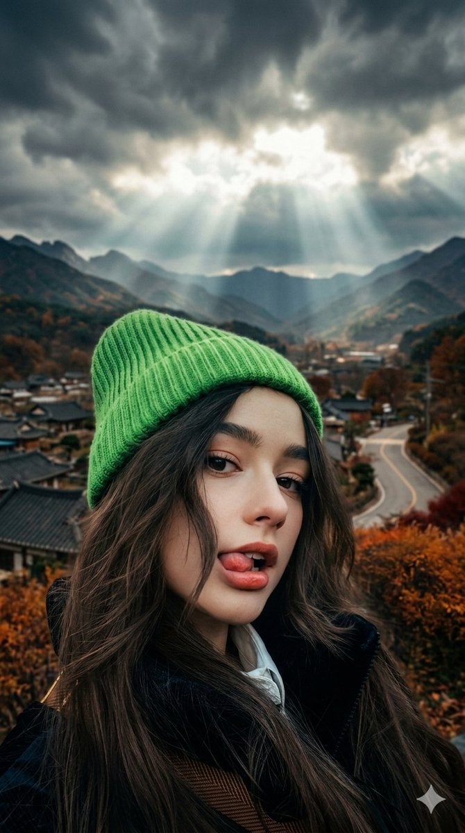 Moody Korean Autumn Portrait