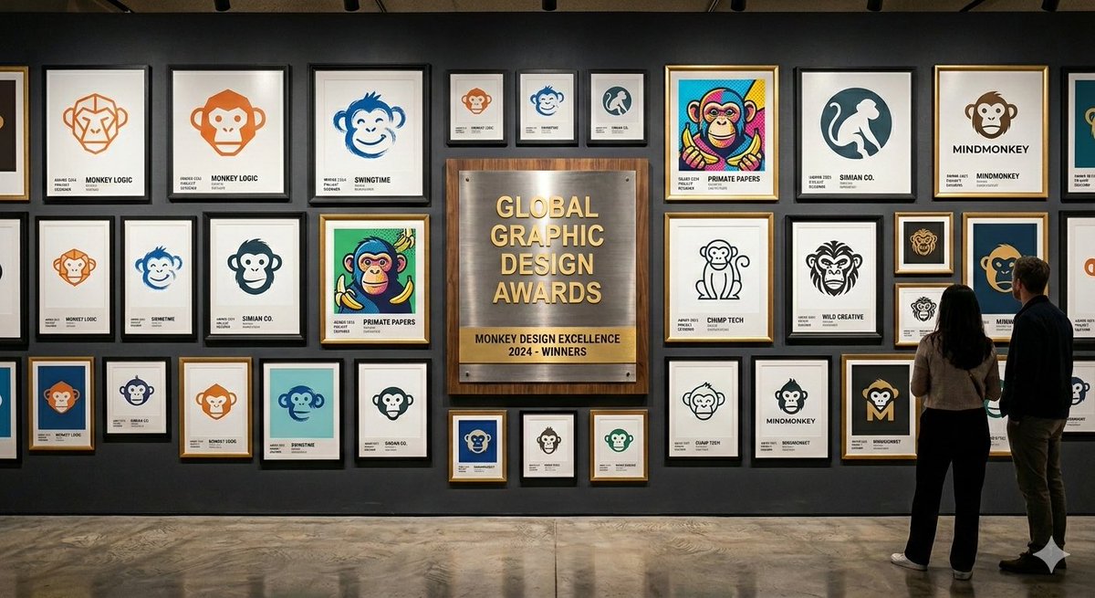 Award Winning Monkey Logo Wall