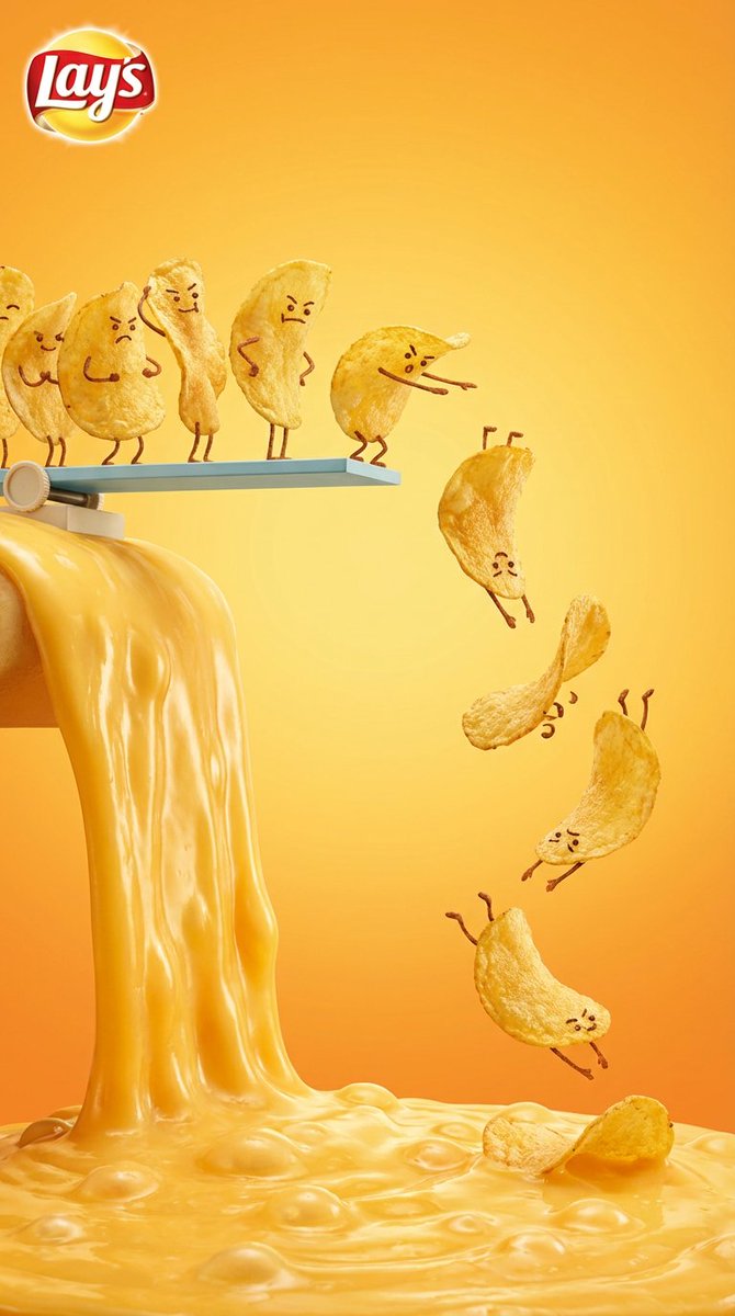 Chips Dive Into Molten Cheese