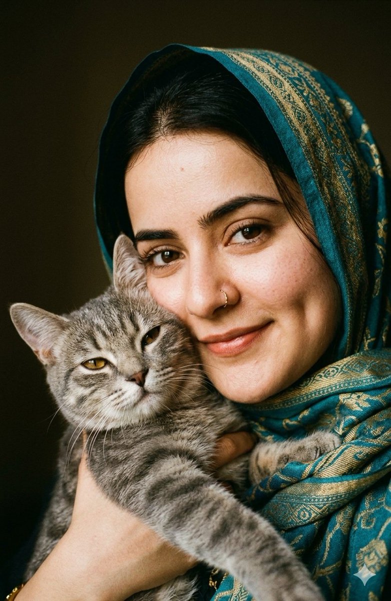 Woman and Cat Intimate Portrait