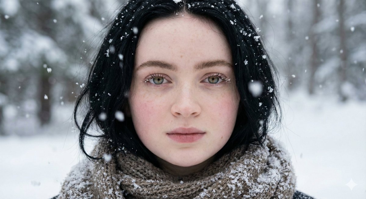 Ethereal Winter Portrait In Snow