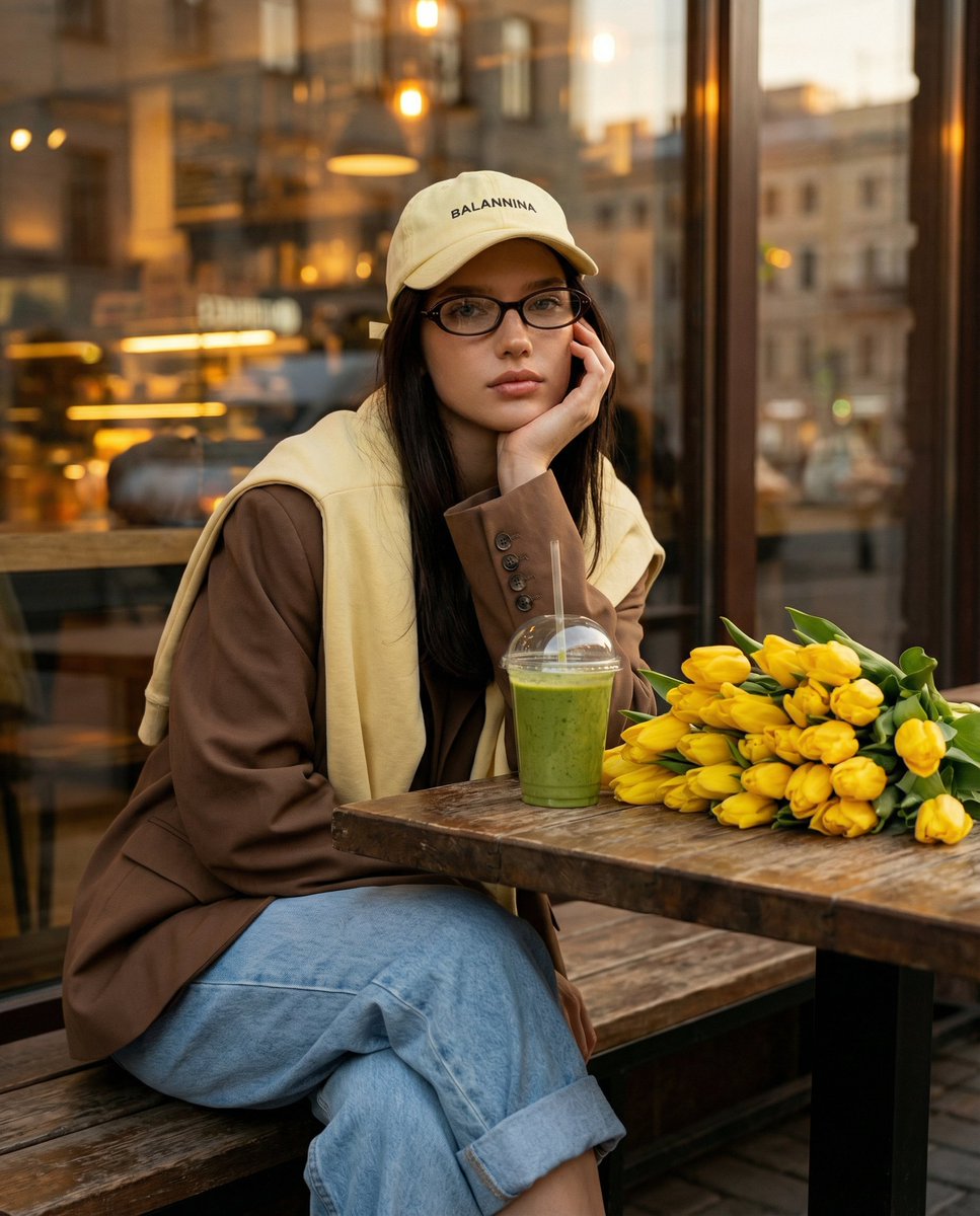 Stylish Cafe Street Portrait Photography
