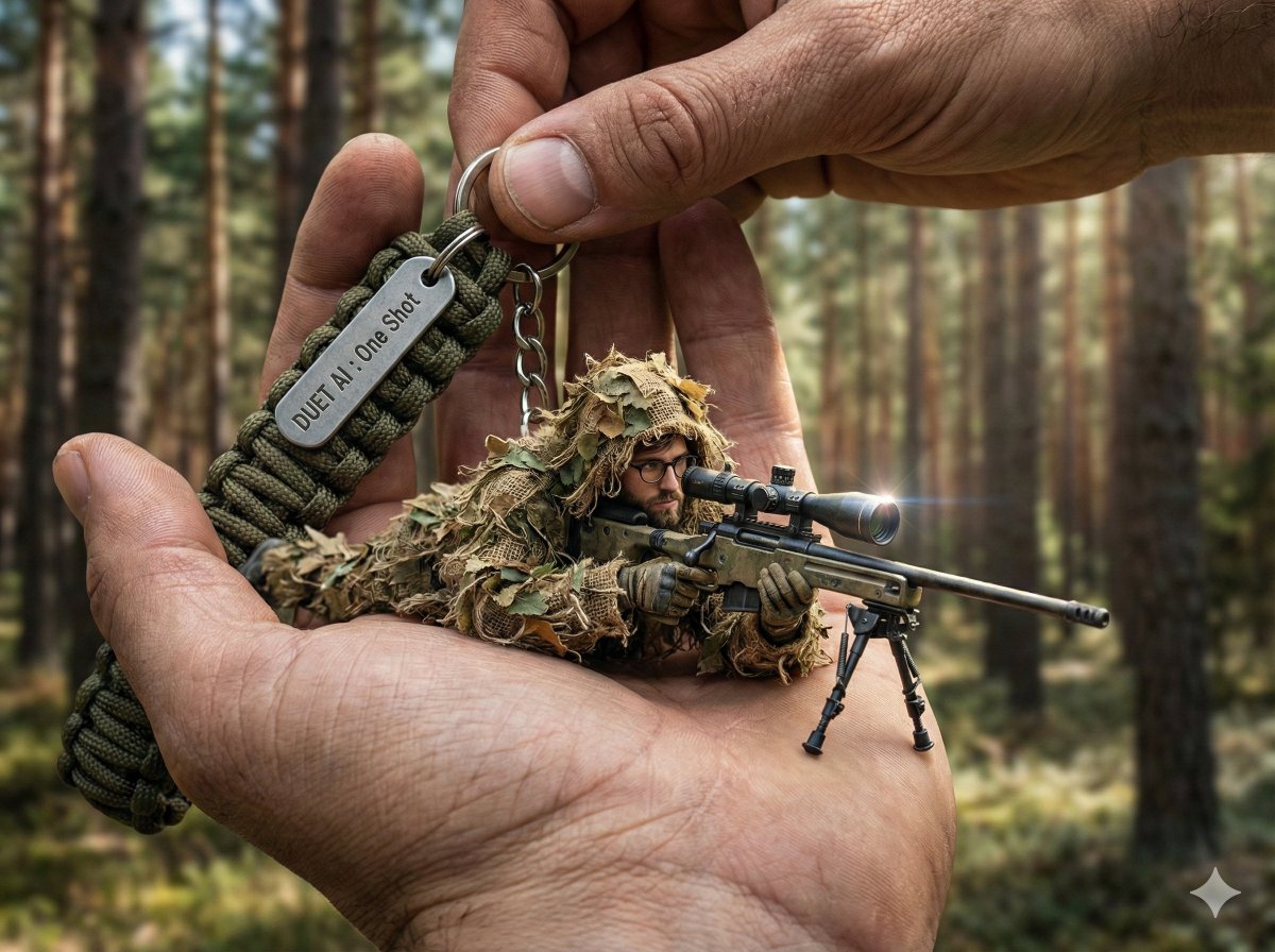 Macro Sniper Ghillie Suit Keyring