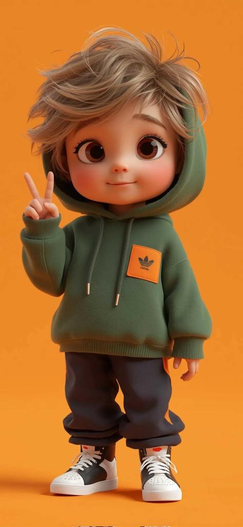 Cute Chibi Boy Peace Sign