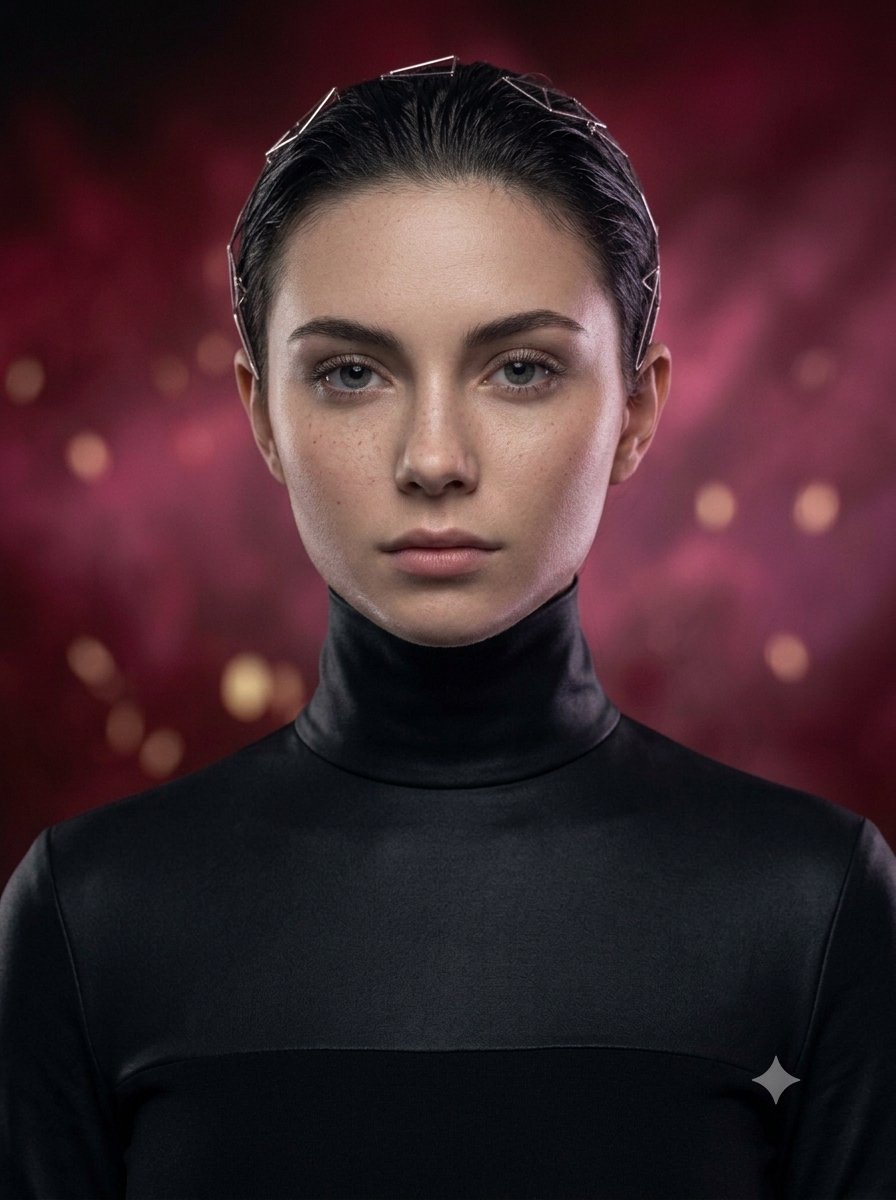 Moody Crimson Surreal Studio Portrait