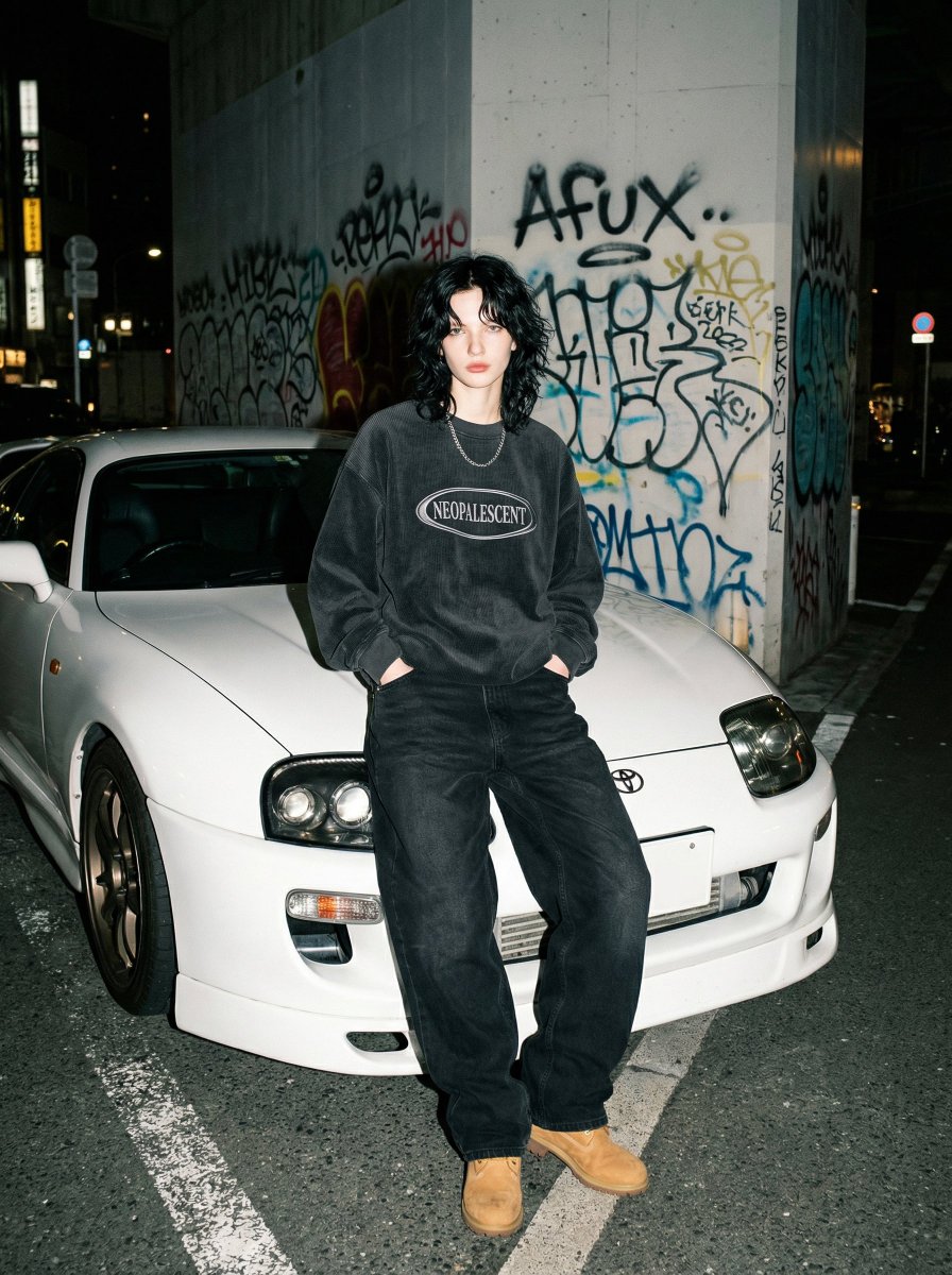 90s Flash Street Style Night Portrait