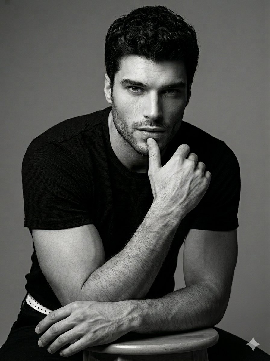 Black and White Man Portrait