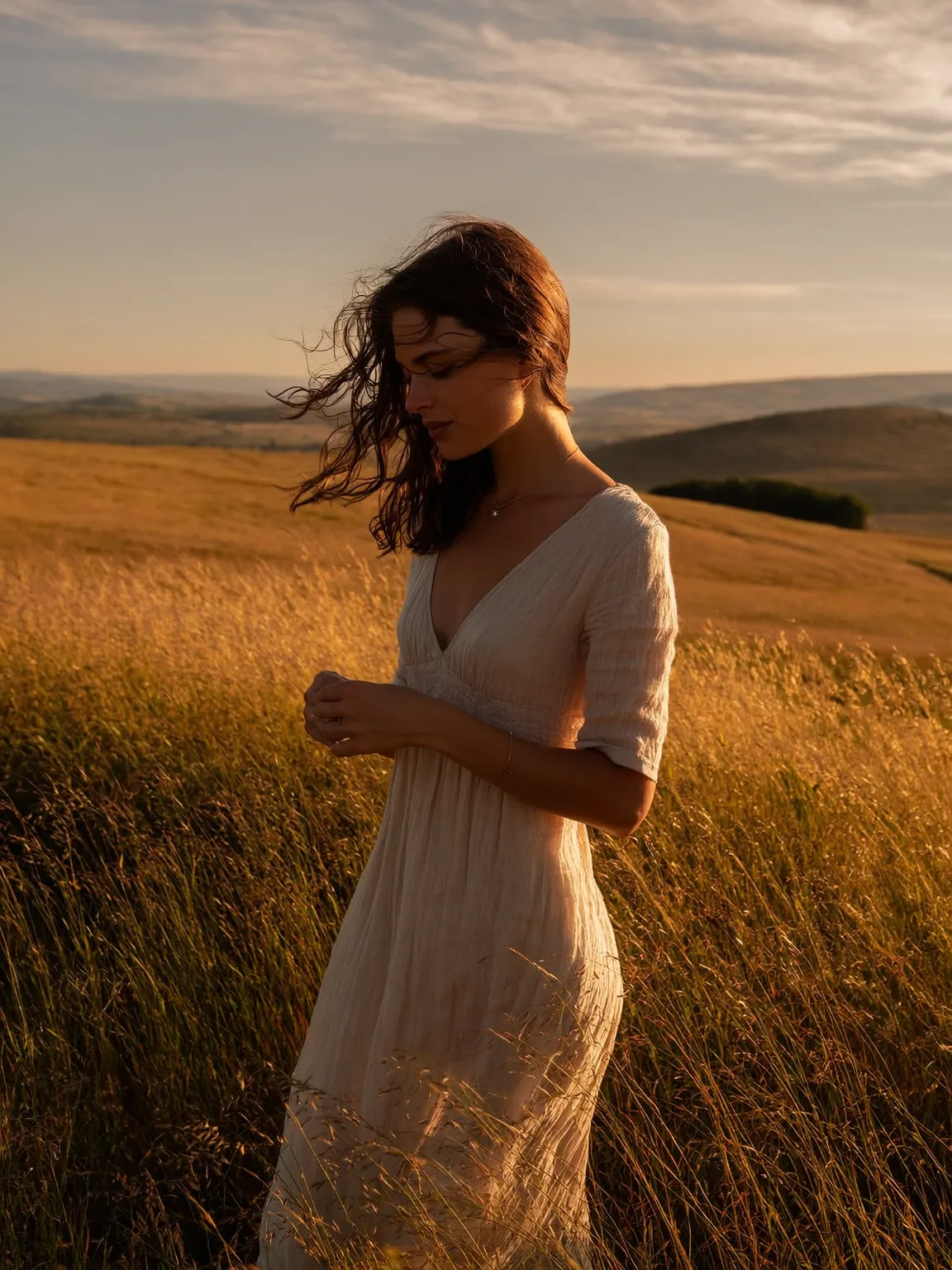 Sunlit Field - Contemplative