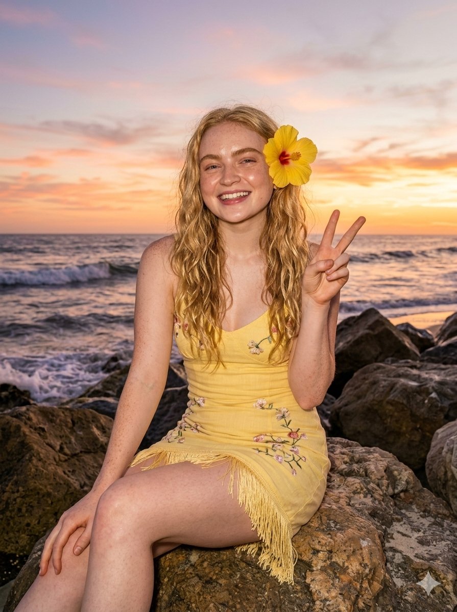 Tropical Beach Fashion Sunset