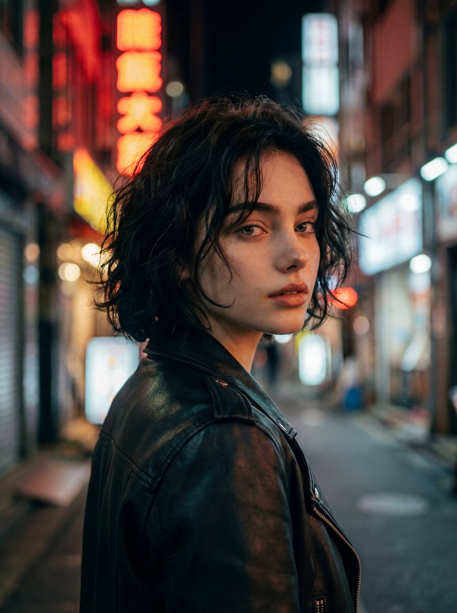 Neon Alley Cinematic Portrait