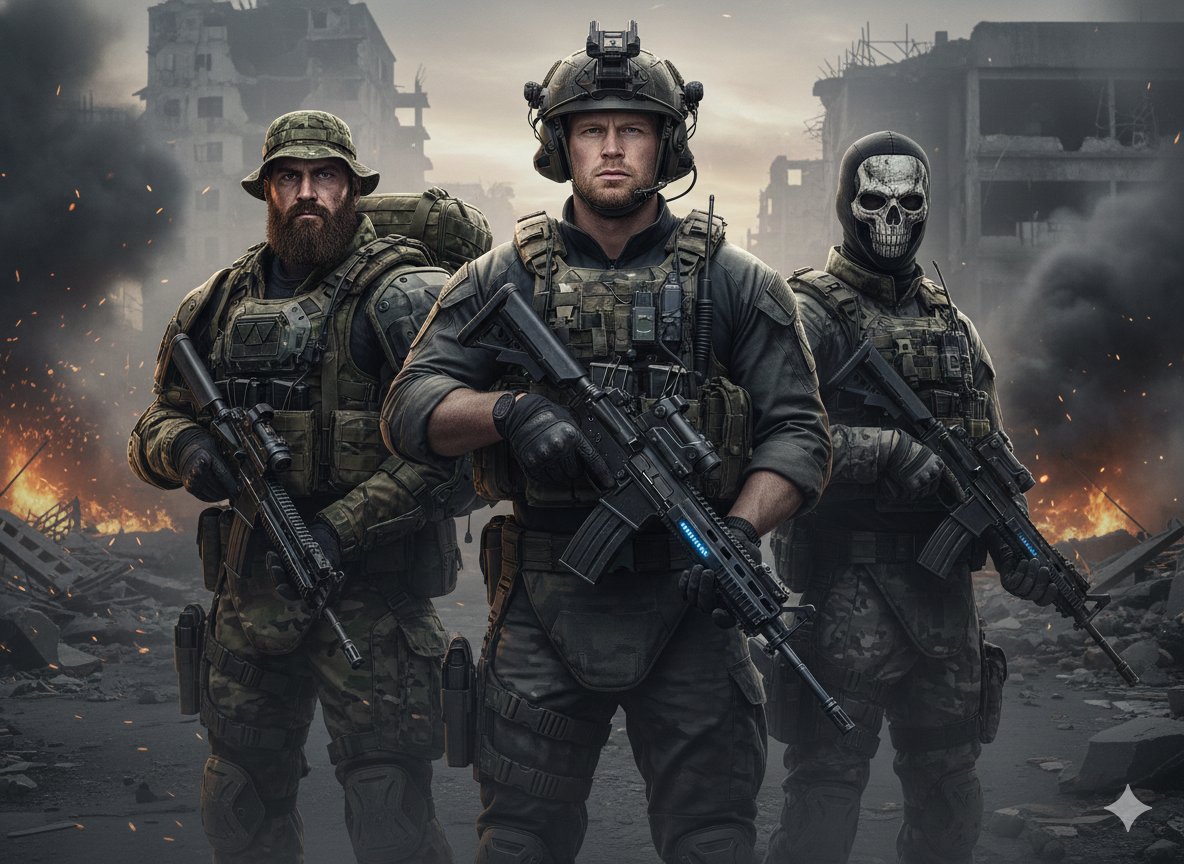 Elite Special Forces Squad Portrait