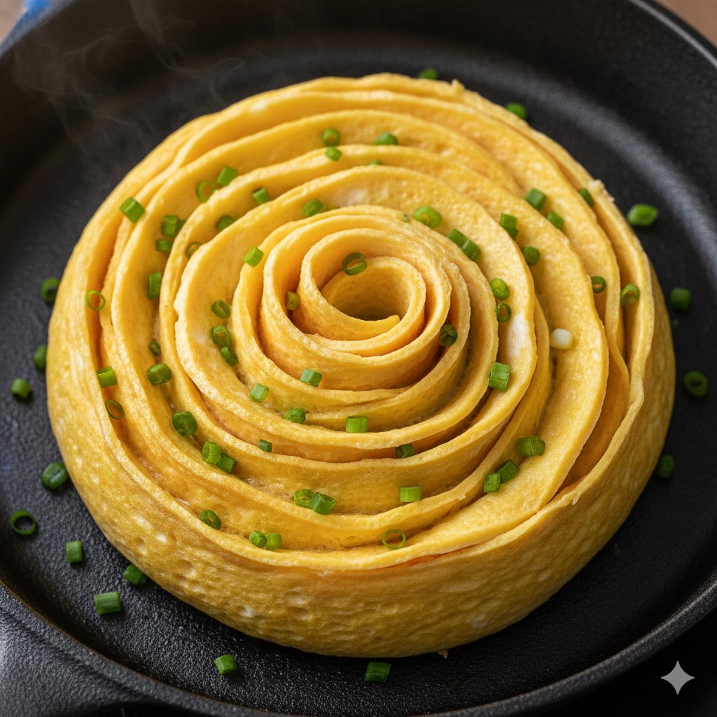 Cinematic Rose Tamagoyaki Close-Up